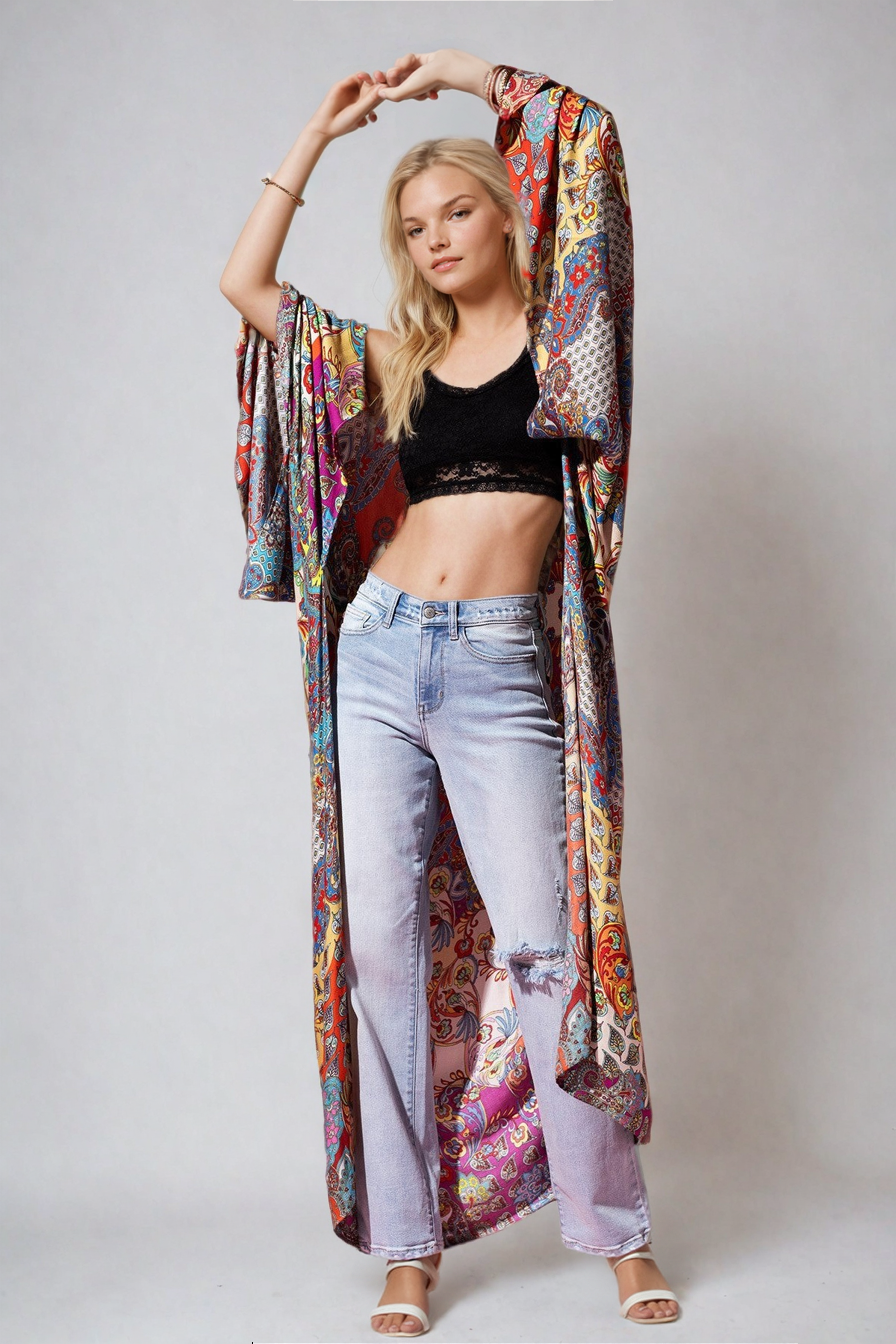 Fitkitty Culture Wildroot Ethereal duster kimono, print detail
