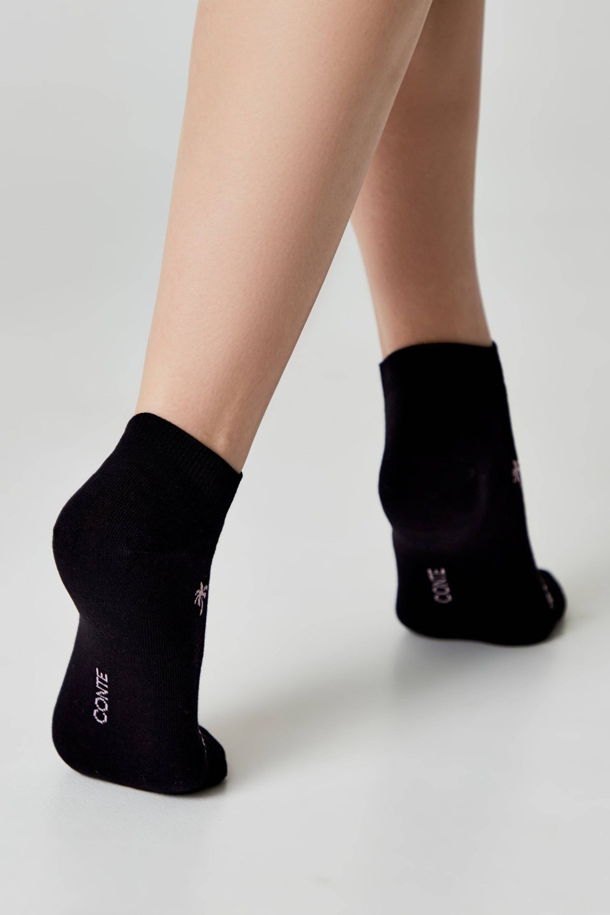 Conte Active 589 cotton ankle socks with palm tree pattern, alternate view (7)