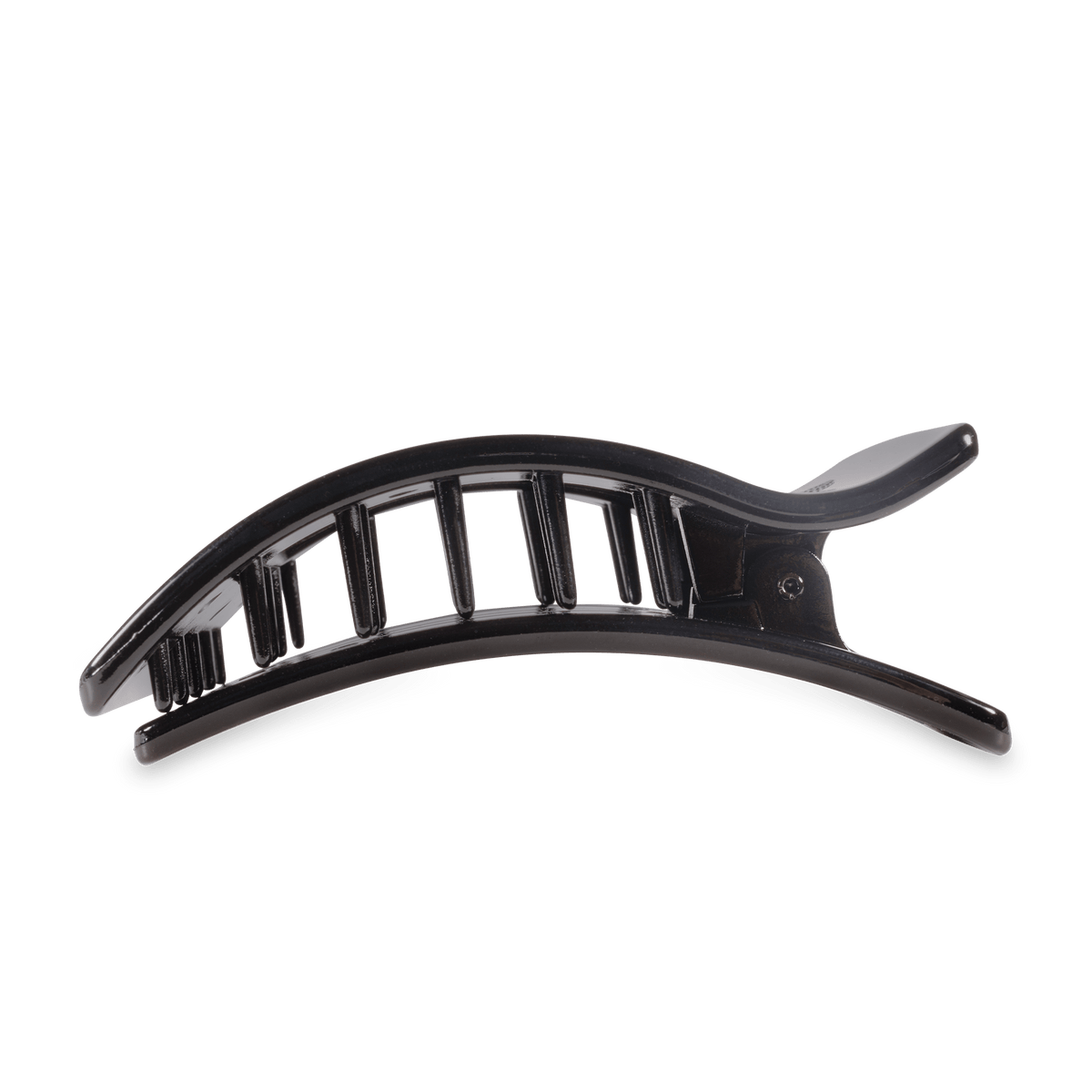 Black hair clip on a transparent background