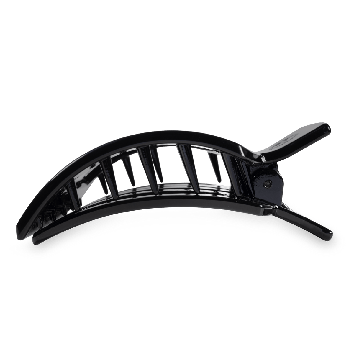 Black hair clip on a transparent background