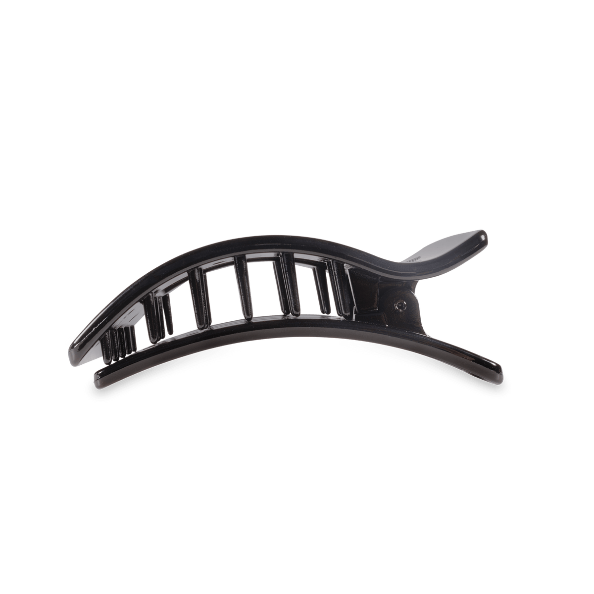 Black hair clip on a transparent background