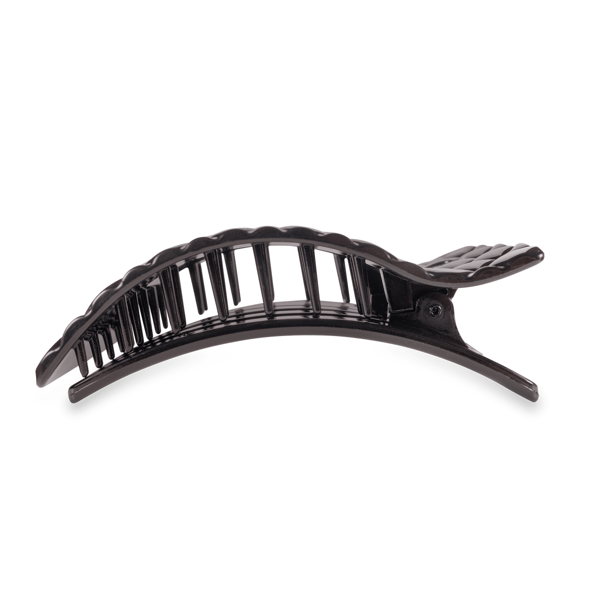 Black hair clip on a transparent background