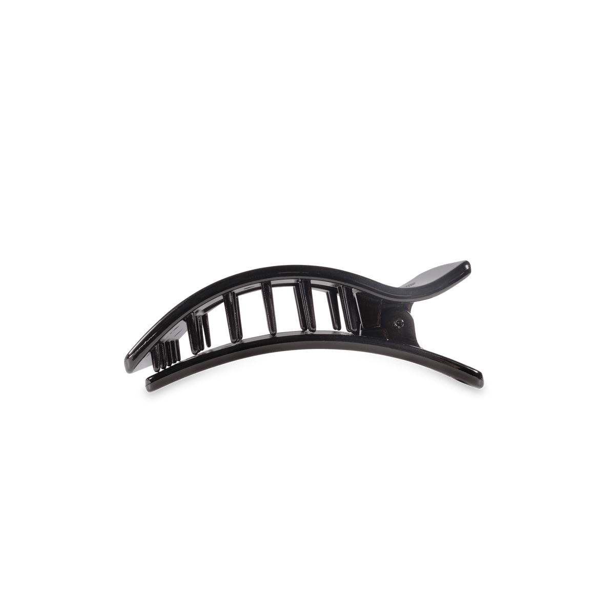 Black hair clip on a transparent background