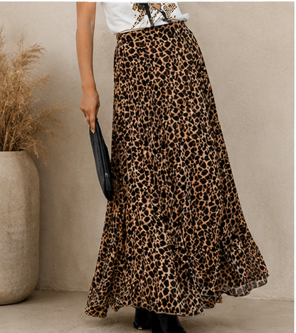 Fitkitty Culture leopard pleated midi skirt, alternate view 21