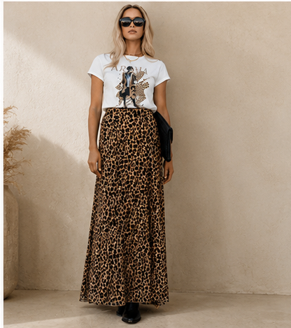 Fitkitty Culture leopard pleated midi skirt, alternate view 7