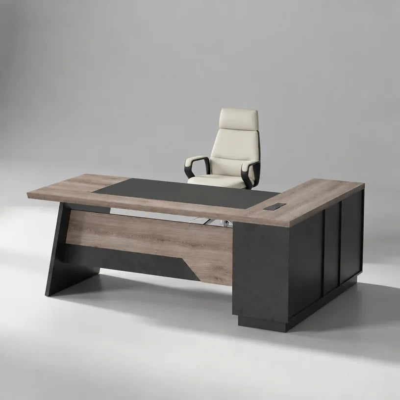 Arc Grove Linton L-shaped executive desk in Mahogany, product photo