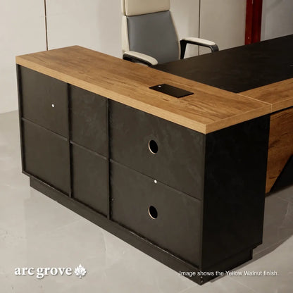 Arc Grove Linton L-shaped executive desk in Mahogany, alternate view (3)