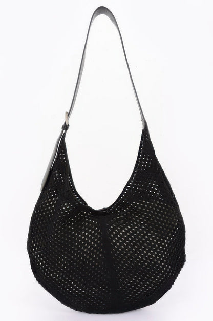 Mesh Crochet Shoulder With Pouch, alternate view