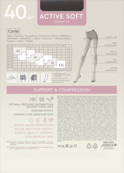 Conte Active Soft 40 Den Shaping Support Tights — with Vitamin E, alternate view