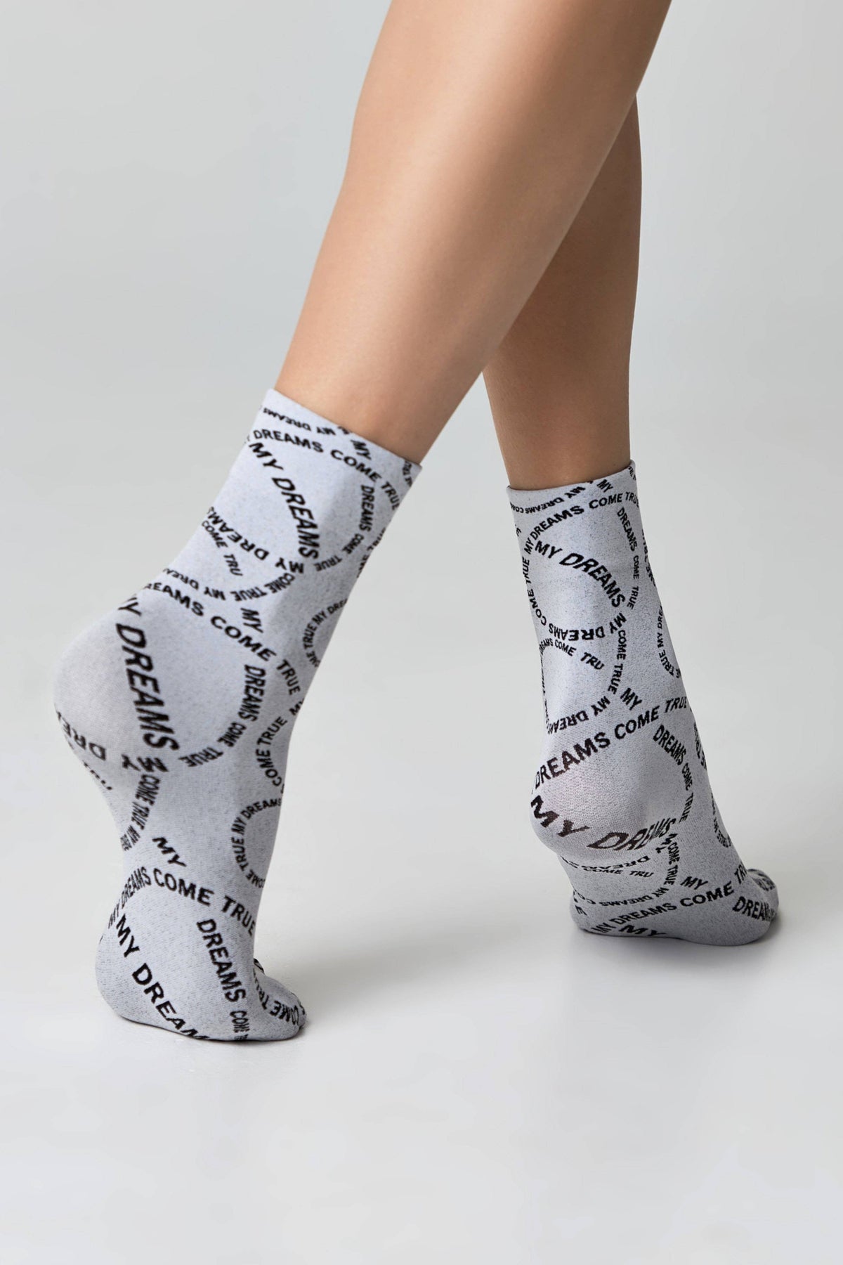 Conte Fantasy dense socks with knitted My dreams design, additional detail