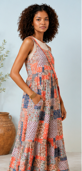 Fitkitty Culture Serenity patchwork jumpsuit, print panel detail
