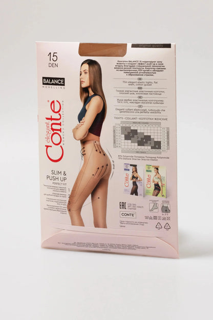 Conte Balance 15 Den Tights — Push-Up Effect, alternate view (2)
