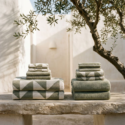 Italic Umbra Triangle-Print Australian Cotton Bath Towels