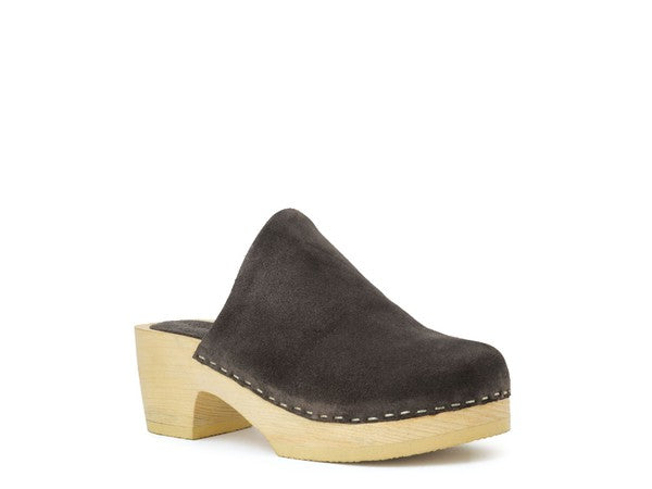 Rag & Co Darcie suede clog mule in gray, product photo