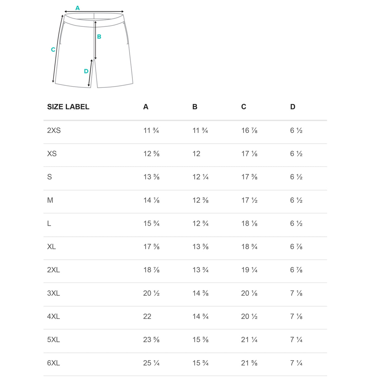 Baha Ranch Yeehaw Turquoise Cattle Brands men's swim trunks, size chart with waist and hip measurements