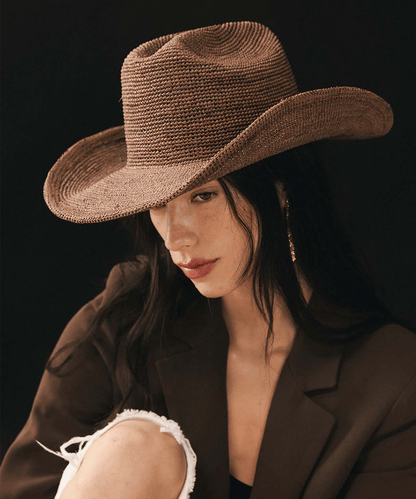 Ames Packable Straw Cowboy Hat, styled photo (3)