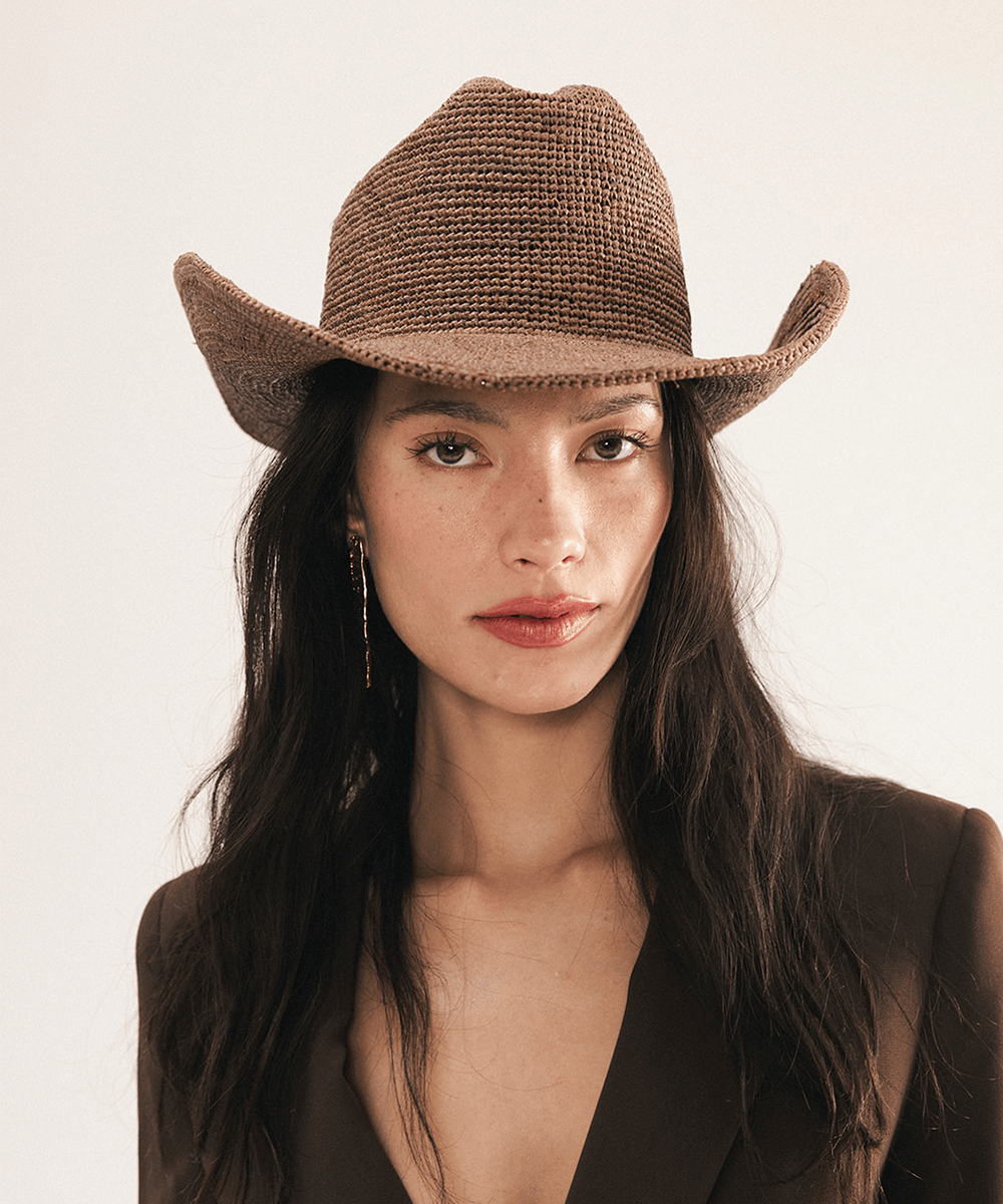Ames Packable Straw Cowboy Hat, styled photo (2)