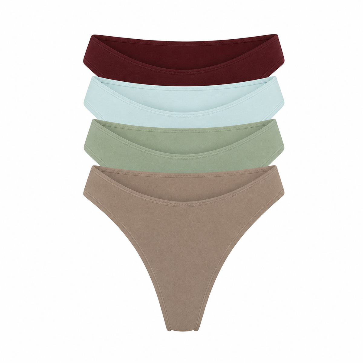 Organic Cotton & Hemp Thong 4-Pack, styled photo, additional detail