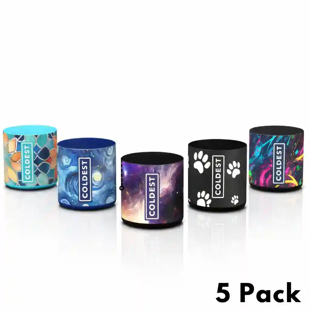 Coldest Boots 5-Pack protective bottle bases, social media photo