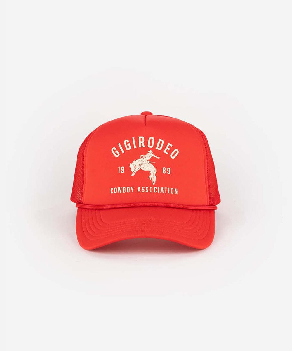 Gigi Rodeo Trucker Hat in Vintage Red