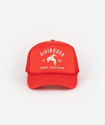 Gigi Rodeo Trucker Hat in Vintage Red