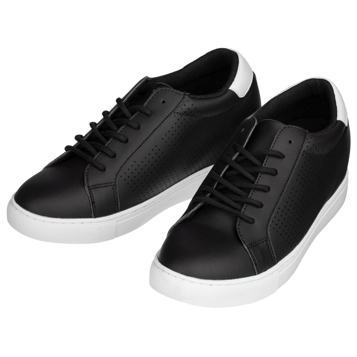 CALTO H0831 low-top elevator sneaker in black, styled photo