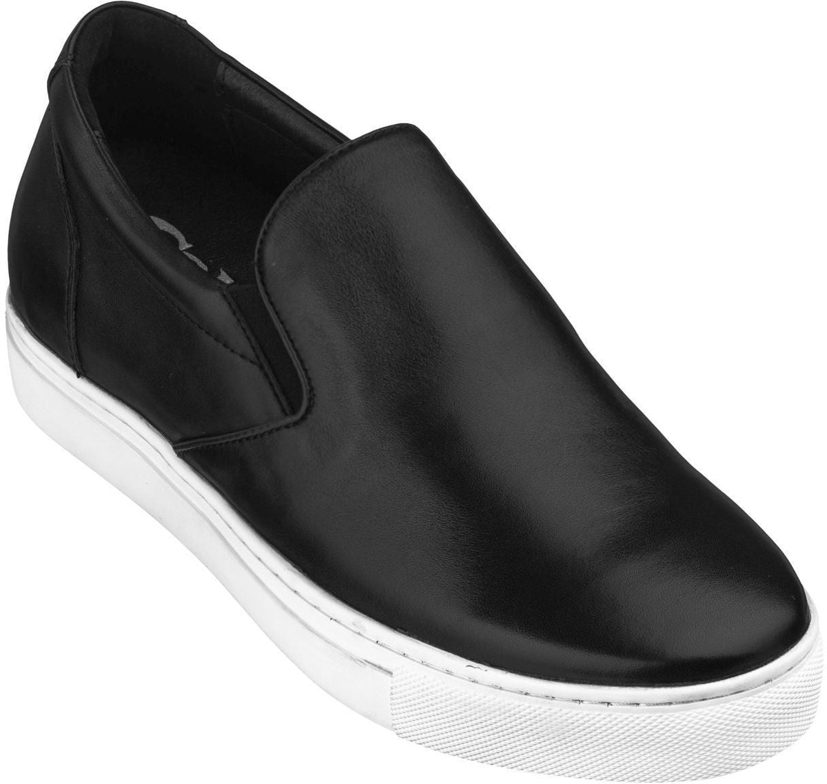 CALTO T1021 nappa leather elevator loafer in black, product photo