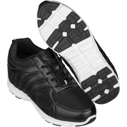 CALTO G3304 elevator sneaker in black, product photo, alternate angle