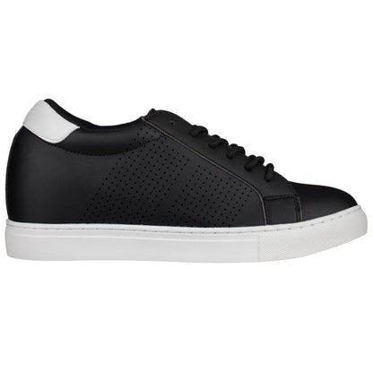 CALTO H0831 low-top elevator sneaker in black, alternate view