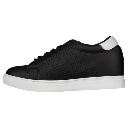 CALTO H0831 low-top elevator sneaker in black, additional detail