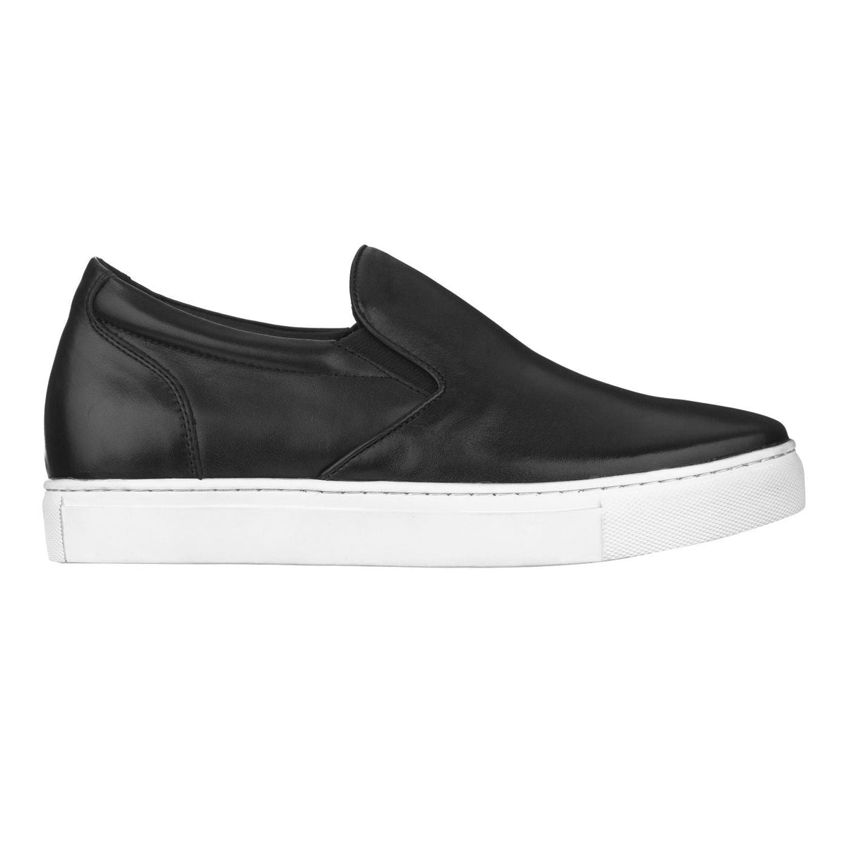 CALTO T1021 nappa leather elevator loafer in black, additional detail