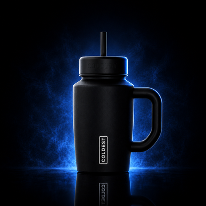 COLDEST 15oz Limitless Ultra v8 water bottle, styled photo, product photo