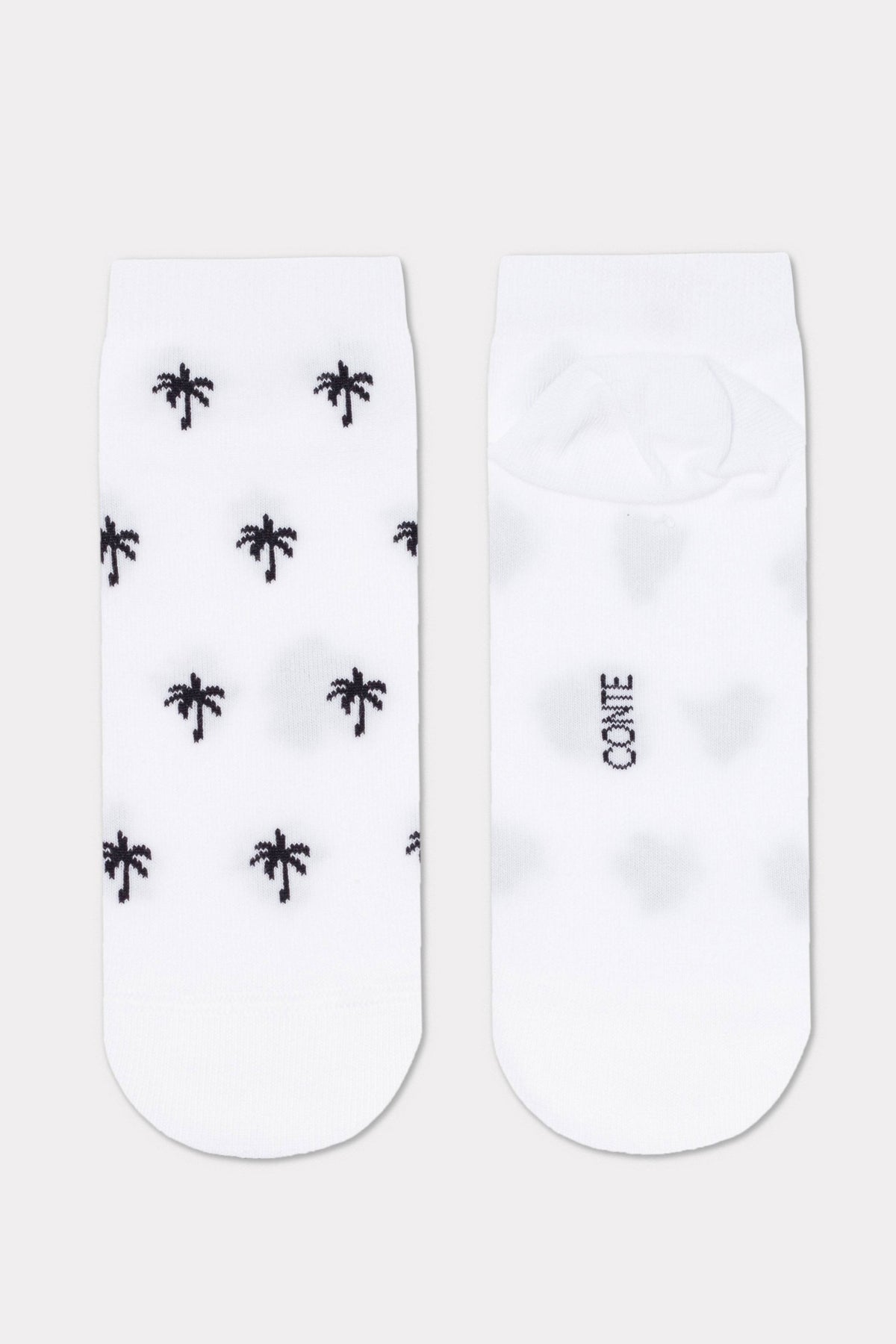 Conte Active 589 cotton ankle socks with palm tree pattern, product photo (6)