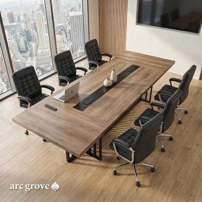 Arc Grove Wright conference room table in Mahogany, product photo