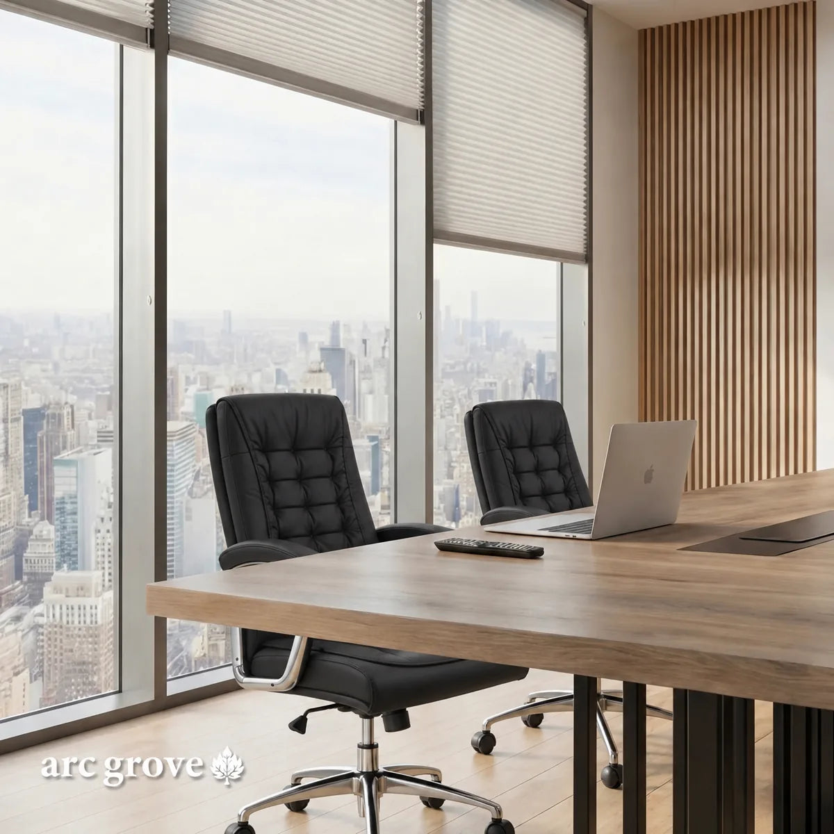 Arc Grove Wright conference room table in Mahogany, alternate view (3)