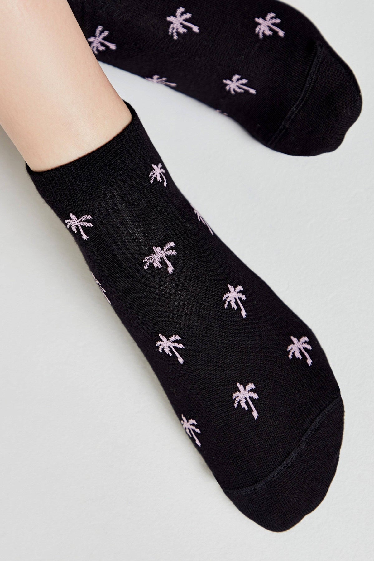 Conte Active 589 cotton ankle socks with palm tree pattern, additional detail (7)