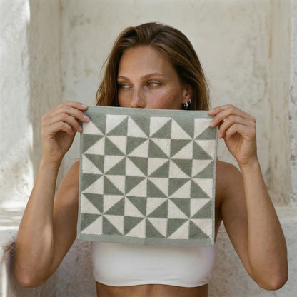 Italic Umbra Triangle-Print Australian Cotton Bath Towels